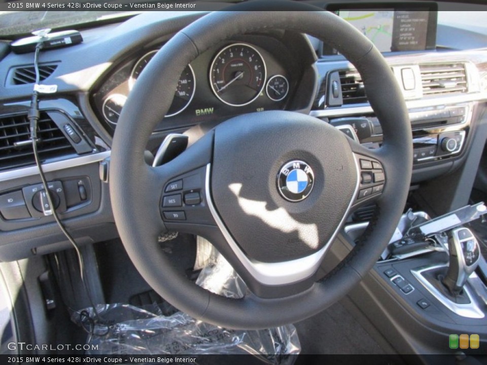 Venetian Beige Interior Steering Wheel for the 2015 BMW 4 Series 428i xDrive Coupe #99043017