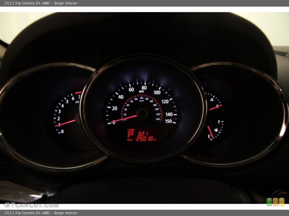 Beige Interior Gauges for the 2011 Kia Sorento EX AWD #99048460