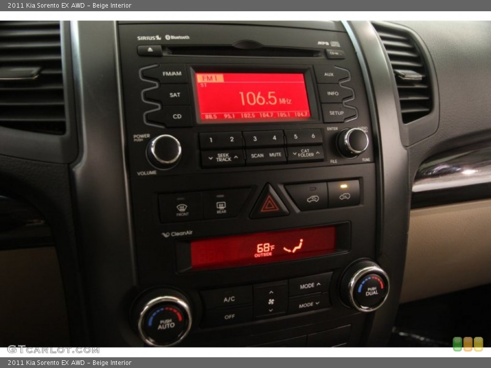 Beige Interior Controls for the 2011 Kia Sorento EX AWD #99048506