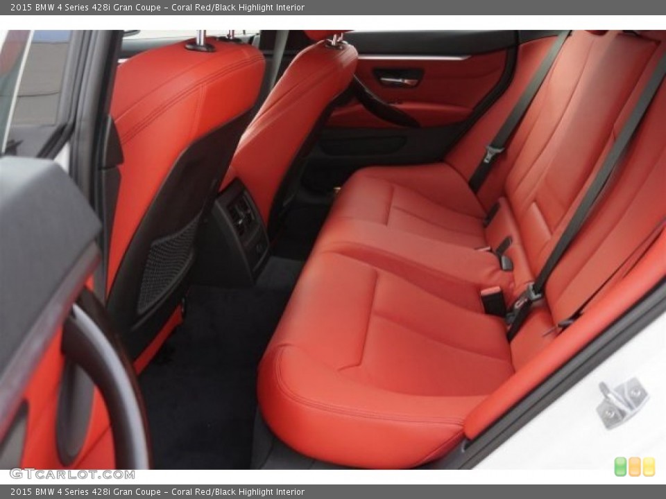 Coral Red/Black Highlight Interior Rear Seat for the 2015 BMW 4 Series 428i Gran Coupe #99064893