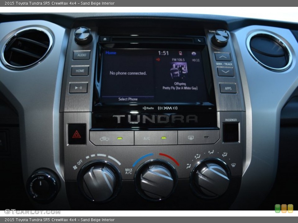 Sand Beige Interior Controls for the 2015 Toyota Tundra SR5 CrewMax 4x4 #99069102