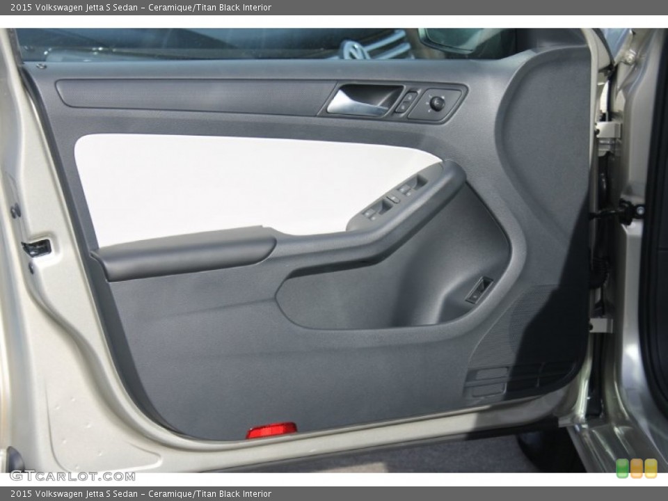 Ceramique/Titan Black Interior Door Panel for the 2015 Volkswagen Jetta S Sedan #99069987