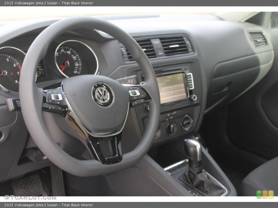 Titan Black Interior Dashboard for the 2015 Volkswagen Jetta S Sedan #99070200