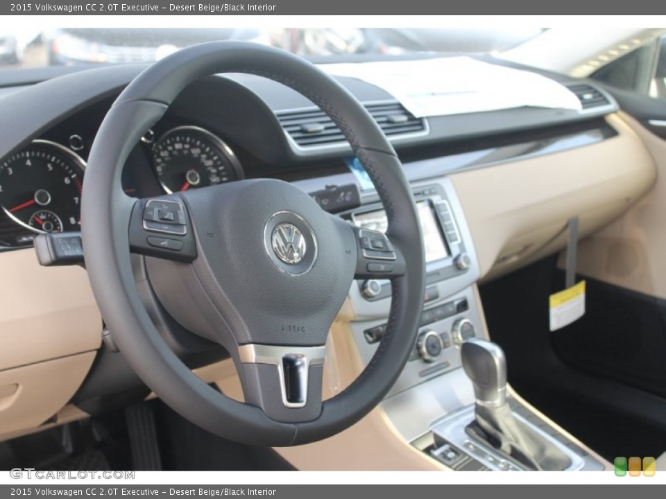Desert Beige/Black Interior Dashboard for the 2015 Volkswagen CC 2.0T Executive #99070398