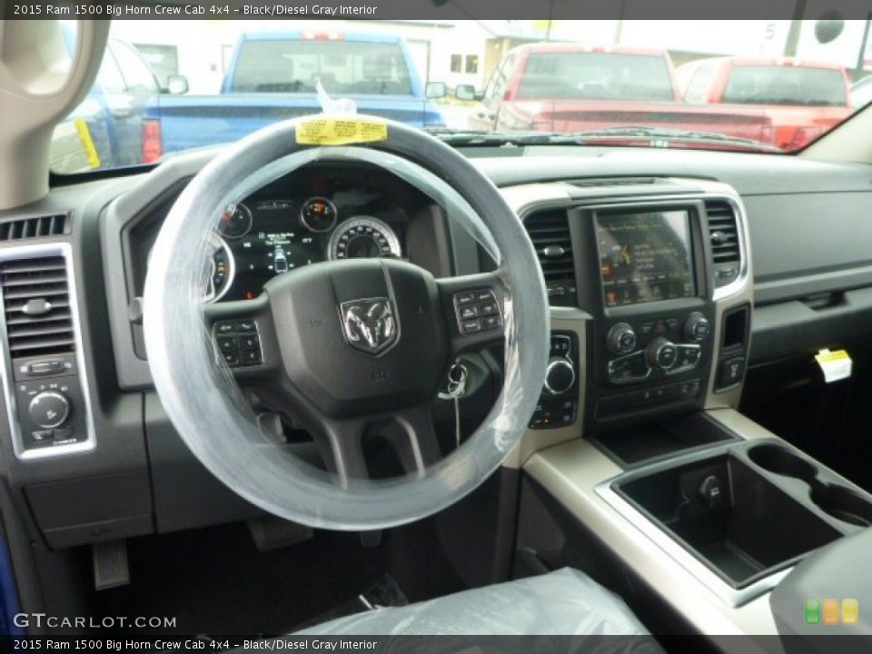 Black/Diesel Gray Interior Dashboard for the 2015 Ram 1500 Big Horn Crew Cab 4x4 #99077292