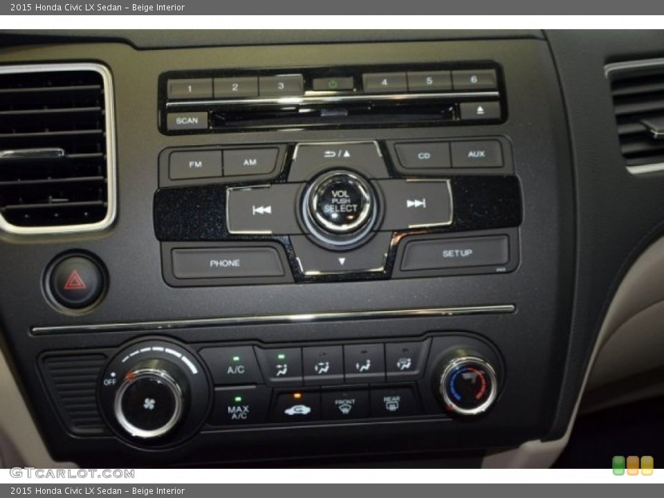 Beige Interior Controls for the 2015 Honda Civic LX Sedan #99089484