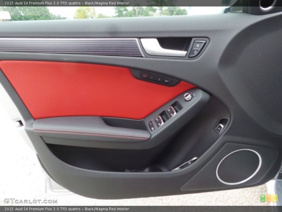 Black/Magma Red Interior Door Panel for the 2015 Audi S4 Premium Plus 3.0 TFSI quattro #99091281