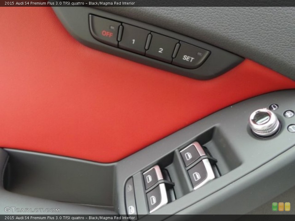 Black/Magma Red Interior Controls for the 2015 Audi S4 Premium Plus 3.0 TFSI quattro #99091302