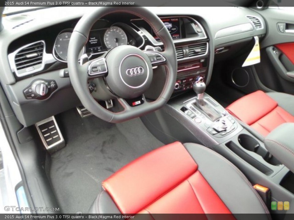 Black/Magma Red Interior Prime Interior for the 2015 Audi S4 Premium Plus 3.0 TFSI quattro #99091329