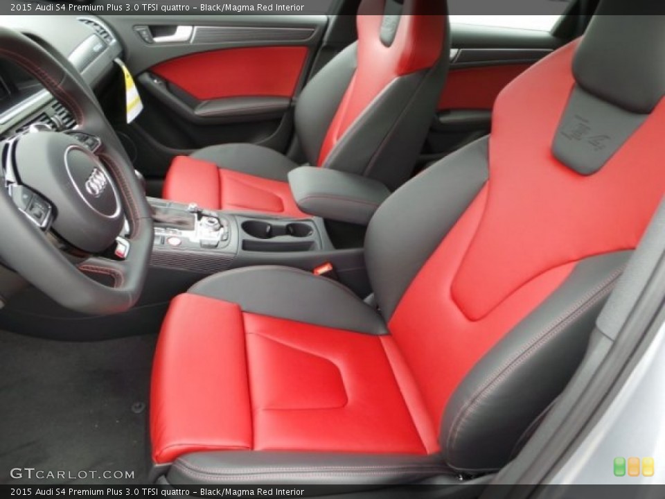 Black/Magma Red Interior Front Seat for the 2015 Audi S4 Premium Plus 3.0 TFSI quattro #99091350