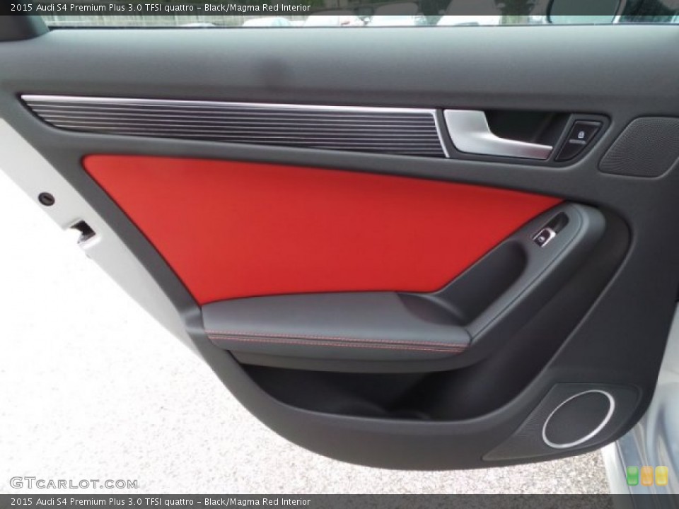 Black/Magma Red Interior Door Panel for the 2015 Audi S4 Premium Plus 3.0 TFSI quattro #99091716