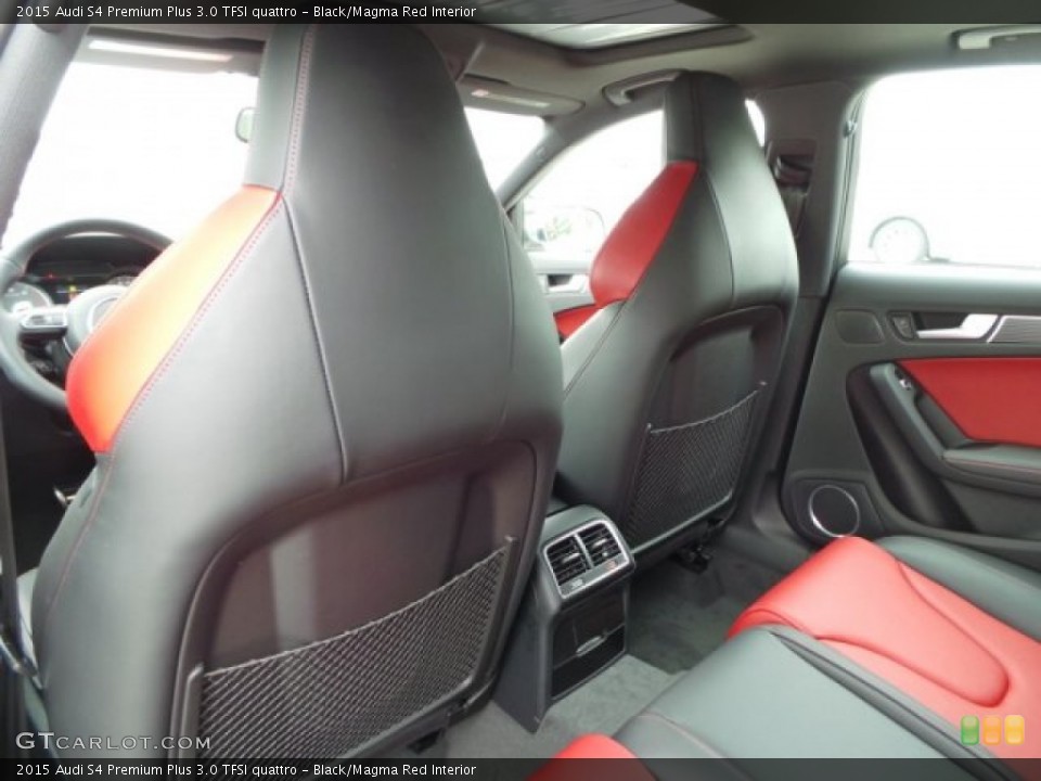 Black/Magma Red Interior Rear Seat for the 2015 Audi S4 Premium Plus 3.0 TFSI quattro #99091746