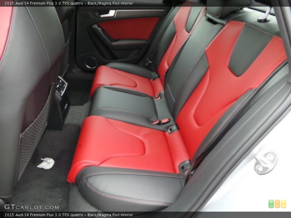 Black/Magma Red Interior Rear Seat for the 2015 Audi S4 Premium Plus 3.0 TFSI quattro #99091771