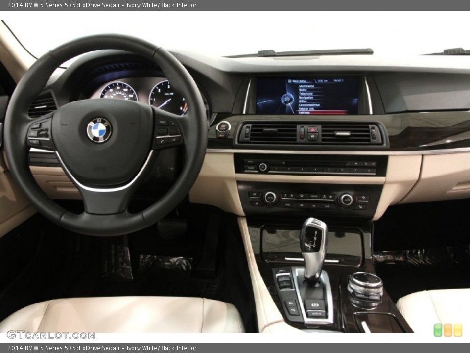 Ivory White/Black Interior Dashboard for the 2014 BMW 5 Series 535d xDrive Sedan #99101220