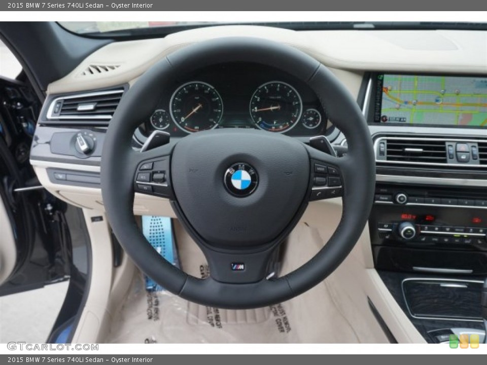 Oyster Interior Steering Wheel for the 2015 BMW 7 Series 740Li Sedan #99108526