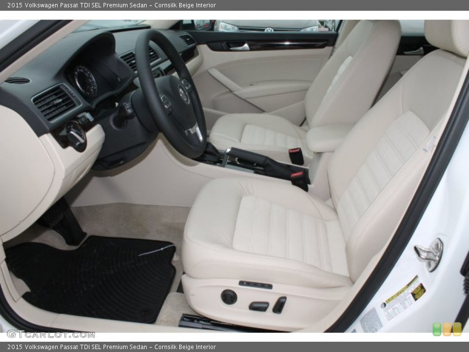 Cornsilk Beige Interior Front Seat for the 2015 Volkswagen Passat TDI SEL Premium Sedan #99123796