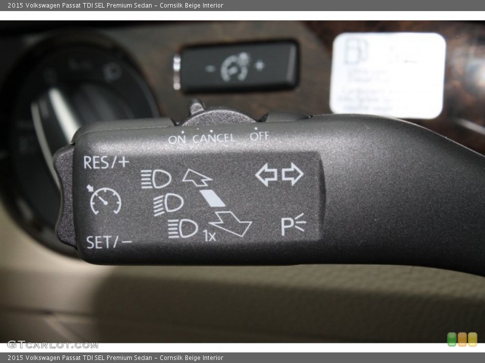 Cornsilk Beige Interior Controls for the 2015 Volkswagen Passat TDI SEL Premium Sedan #99124051