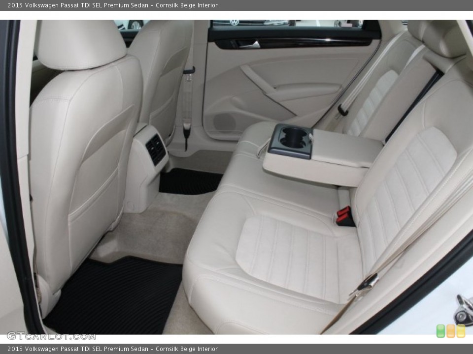 Cornsilk Beige Interior Rear Seat for the 2015 Volkswagen Passat TDI SEL Premium Sedan #99124129
