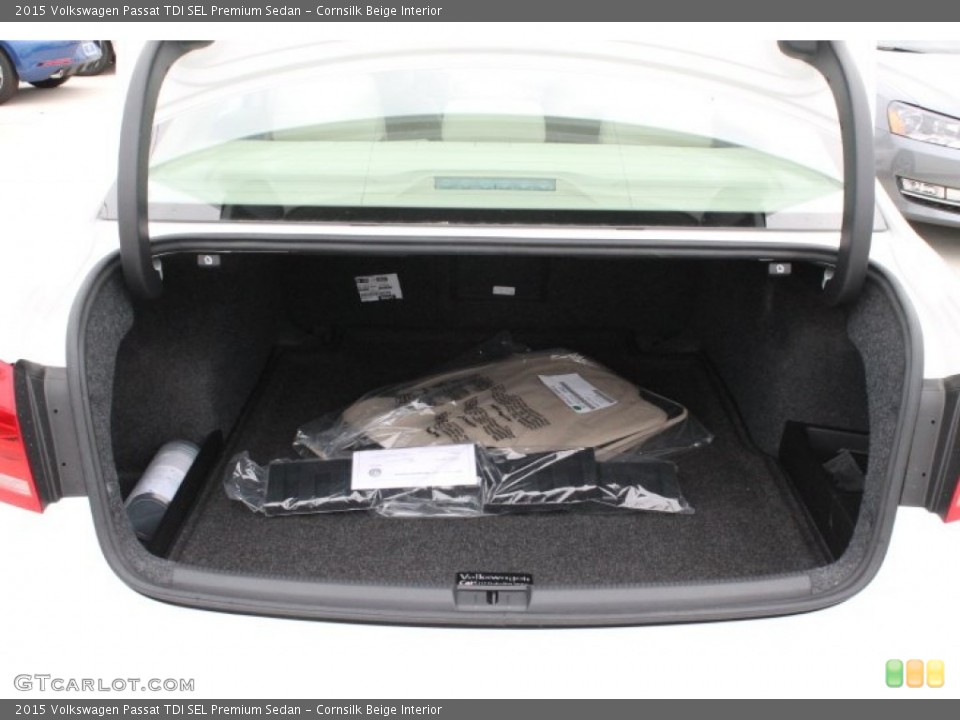 Cornsilk Beige Interior Trunk for the 2015 Volkswagen Passat TDI SEL Premium Sedan #99124144