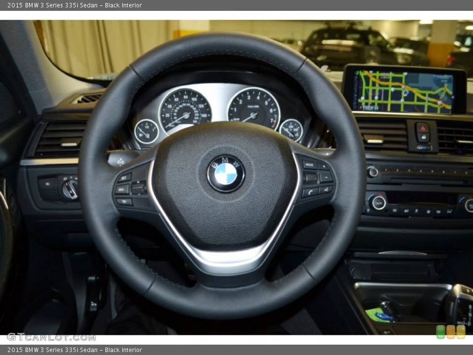Black Interior Steering Wheel for the 2015 BMW 3 Series 335i Sedan #99126106