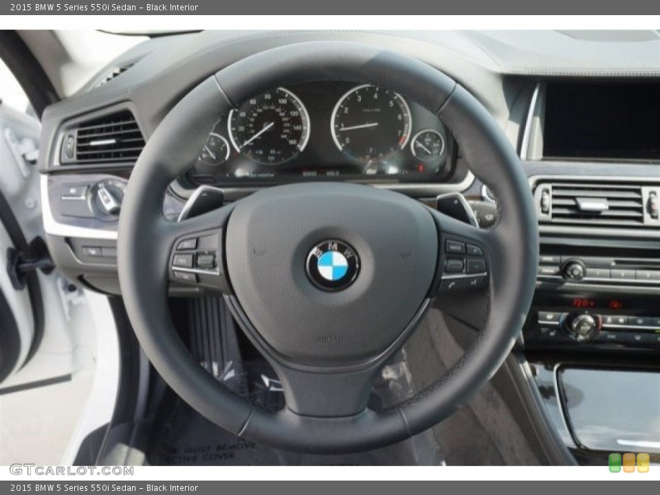 Black Interior Steering Wheel for the 2015 BMW 5 Series 550i Sedan #99173950