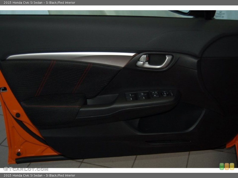 Si Black/Red Interior Door Panel for the 2015 Honda Civic Si Sedan #99176146