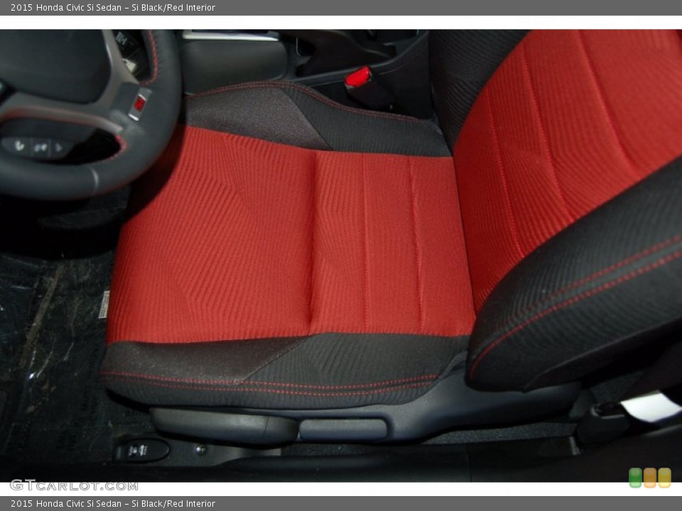 Si Black/Red Interior Front Seat for the 2015 Honda Civic Si Sedan #99176194
