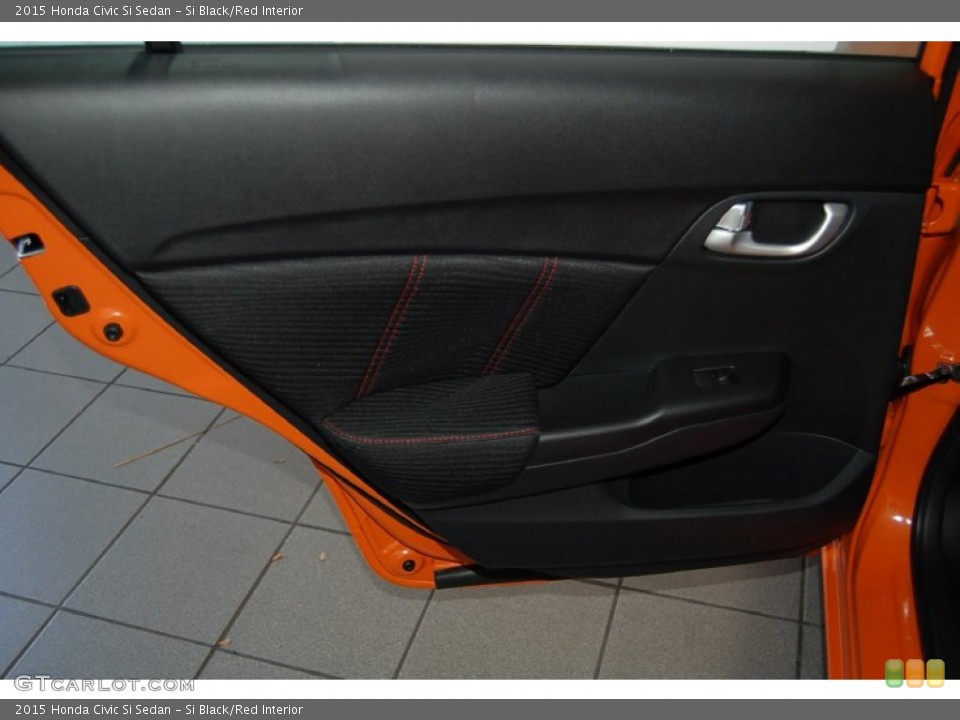 Si Black/Red Interior Door Panel for the 2015 Honda Civic Si Sedan #99176377