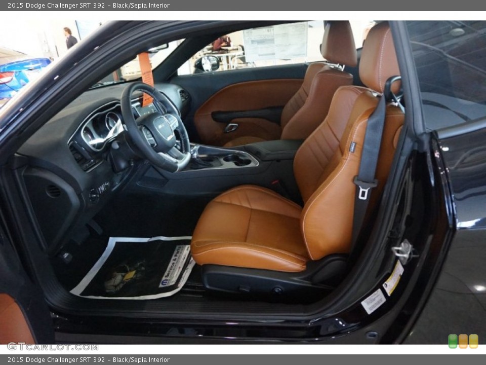 Black/Sepia Interior Front Seat for the 2015 Dodge Challenger SRT 392 #99193531