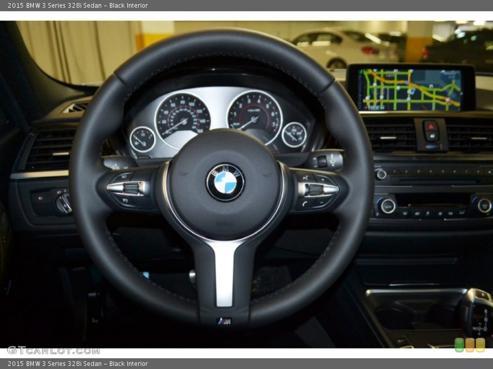 Black Interior Steering Wheel for the 2015 BMW 3 Series 328i Sedan #99198799