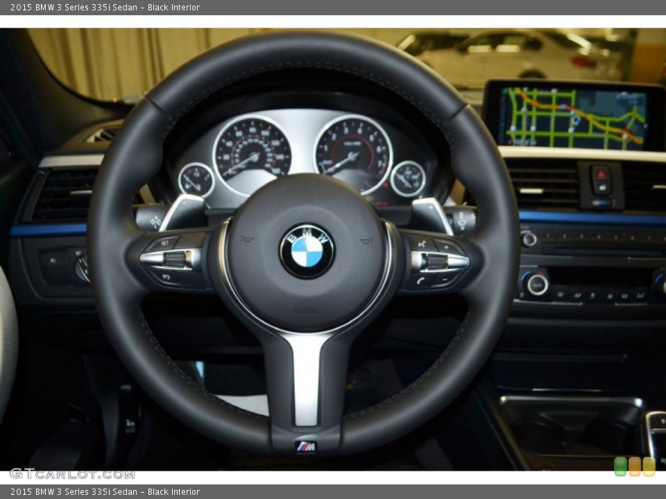 Black Interior Steering Wheel for the 2015 BMW 3 Series 335i Sedan #99198999