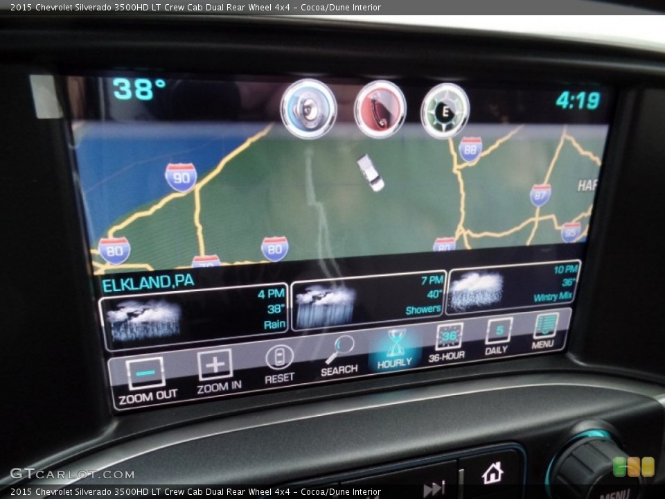 Cocoa/Dune Interior Navigation for the 2015 Chevrolet Silverado 3500HD LT Crew Cab Dual Rear Wheel 4x4 #99214479