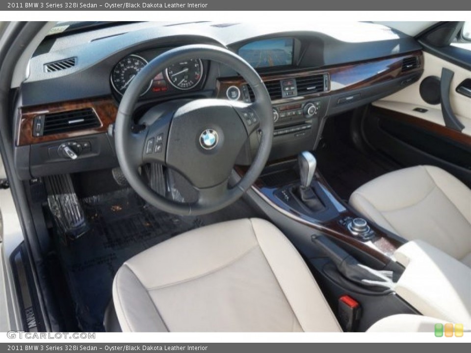 Oyster/Black Dakota Leather Interior Photo for the 2011 BMW 3 Series 328i Sedan #99220951