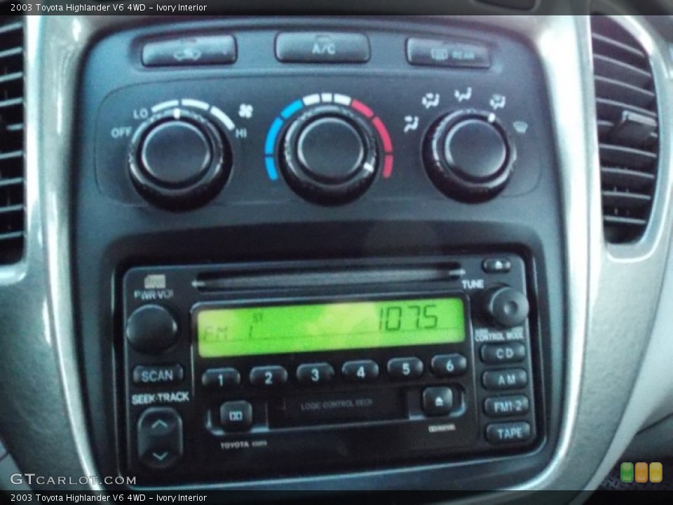 Ivory Interior Controls for the 2003 Toyota Highlander V6 4WD #99240545