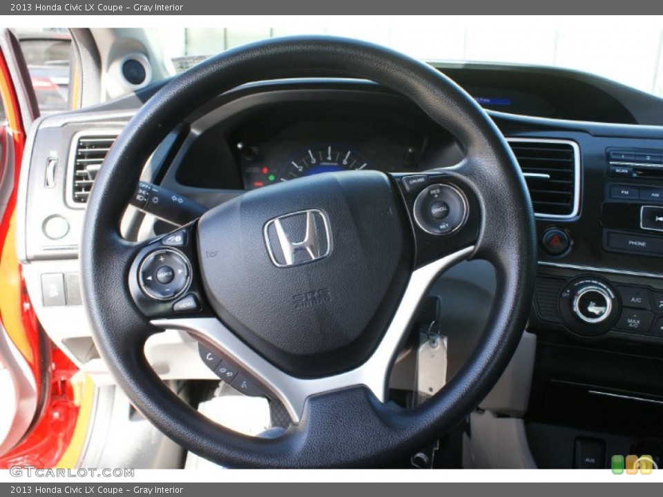 Gray Interior Steering Wheel for the 2013 Honda Civic LX Coupe #99255553