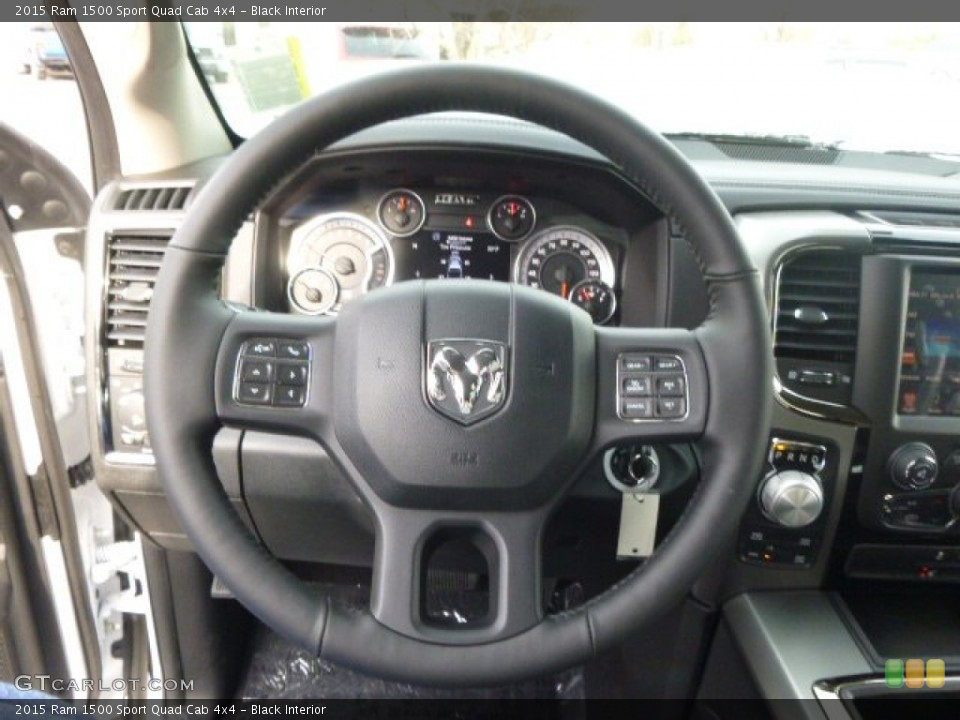 Black Interior Steering Wheel for the 2015 Ram 1500 Sport Quad Cab 4x4 #99258952