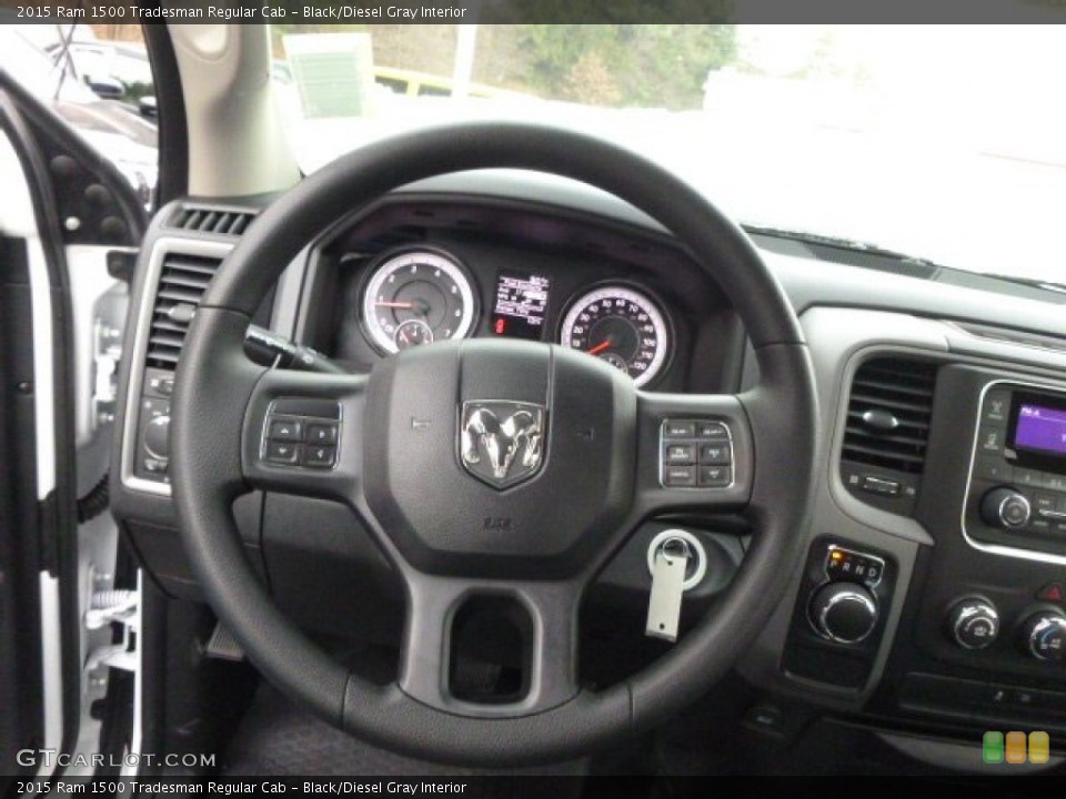 Black/Diesel Gray Interior Steering Wheel for the 2015 Ram 1500 Tradesman Regular Cab #99263917