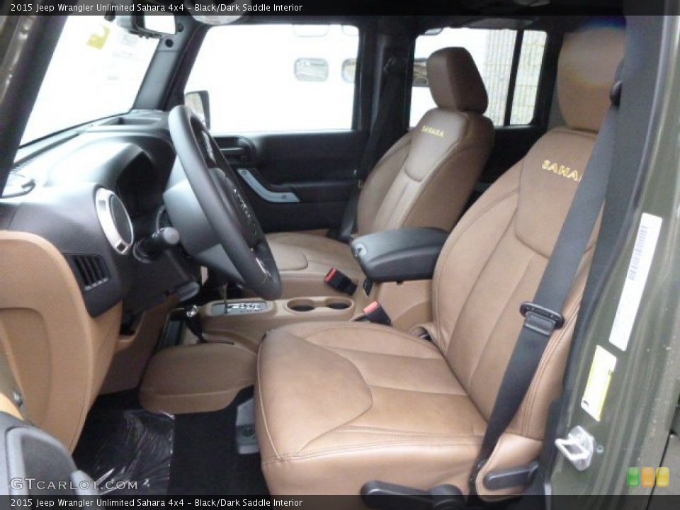 Black/Dark Saddle Interior Front Seat for the 2015 Jeep Wrangler Unlimited Sahara 4x4 #99269926