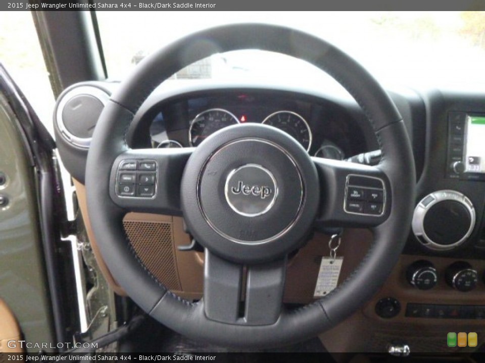 Black/Dark Saddle Interior Steering Wheel for the 2015 Jeep Wrangler Unlimited Sahara 4x4 #99270127