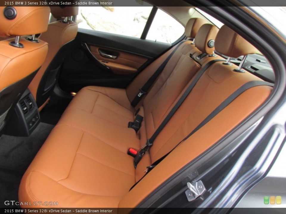 Saddle Brown Interior Rear Seat for the 2015 BMW 3 Series 328i xDrive Sedan #99296593