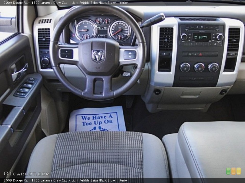 Light Pebble Beige/Bark Brown Interior Dashboard for the 2009 Dodge Ram 1500 Laramie Crew Cab #99308482