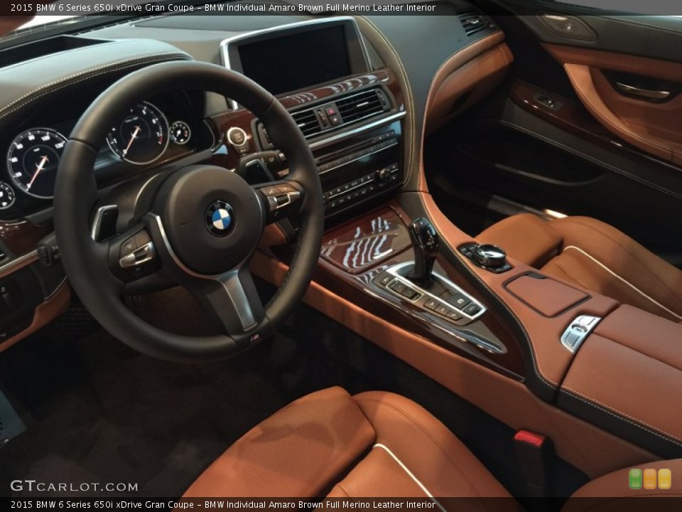 BMW Individual Amaro Brown Full Merino Leather Interior Prime Interior for the 2015 BMW 6 Series 650i xDrive Gran Coupe #99320354