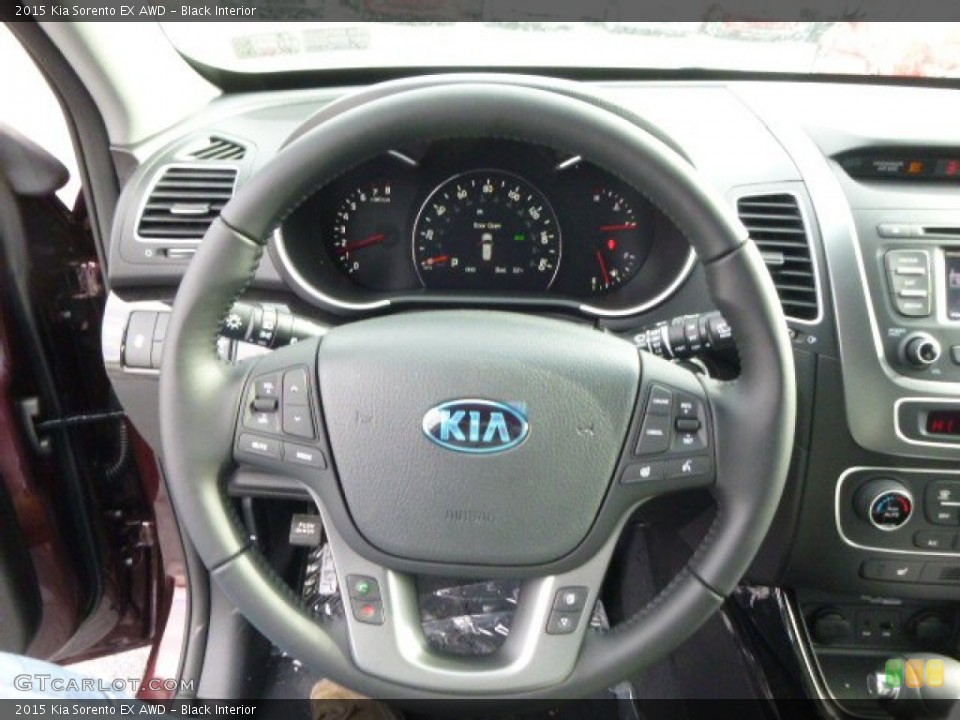 Black Interior Steering Wheel for the 2015 Kia Sorento EX AWD #99327958