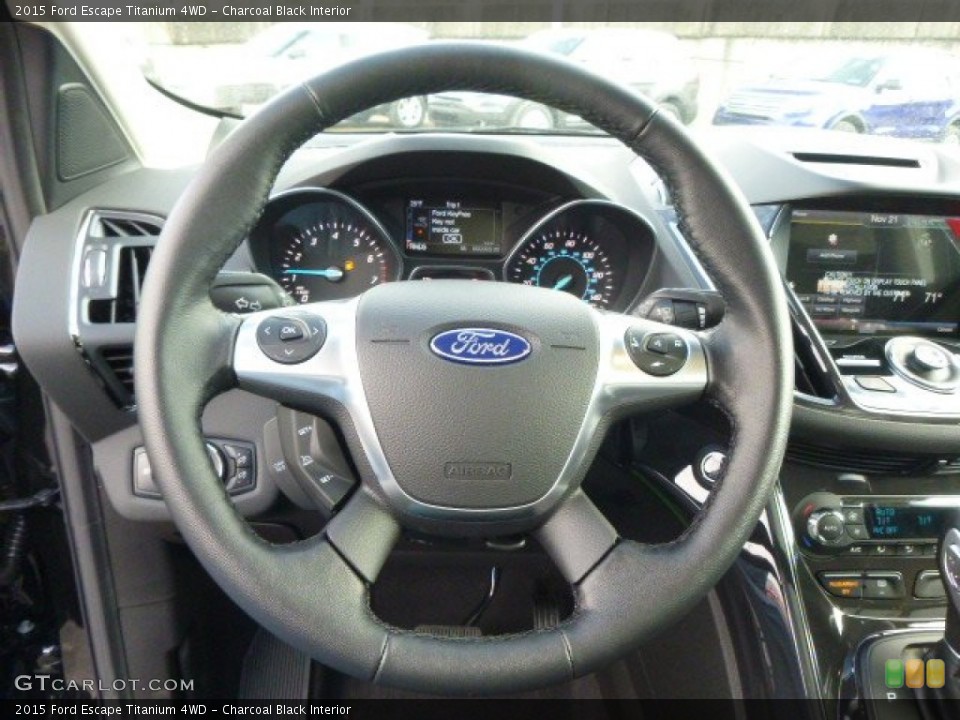 Charcoal Black Interior Steering Wheel for the 2015 Ford Escape Titanium 4WD #99330934