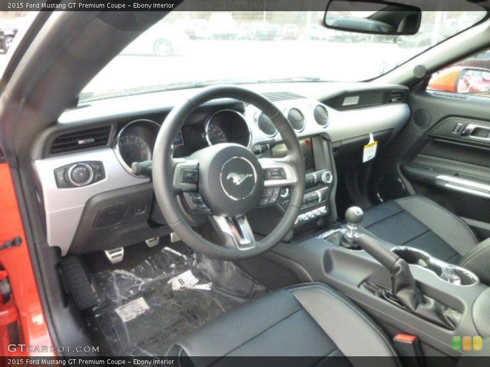 Ebony Interior Prime Interior for the 2015 Ford Mustang GT Premium Coupe #99331210