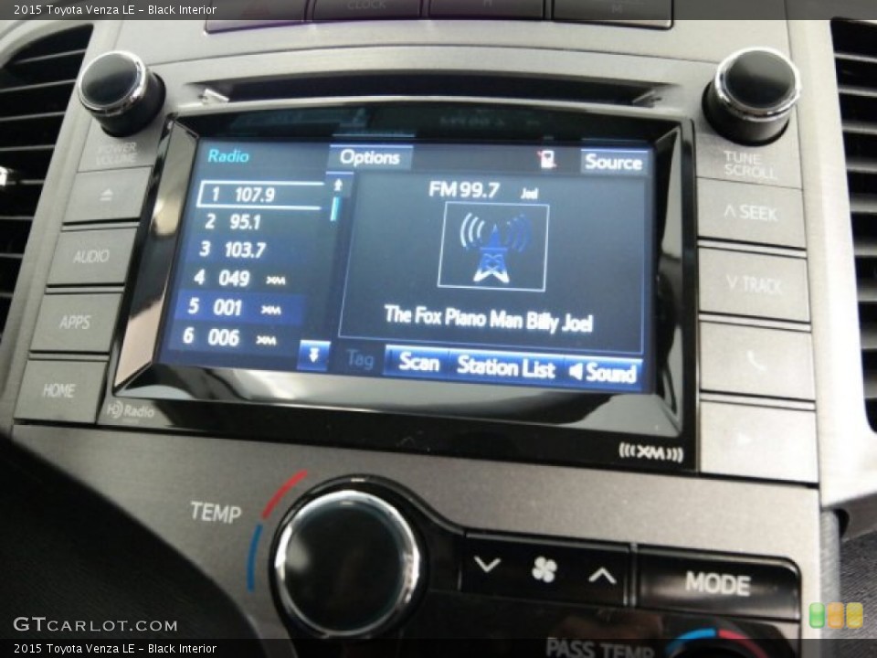 Black Interior Controls for the 2015 Toyota Venza LE #99342940