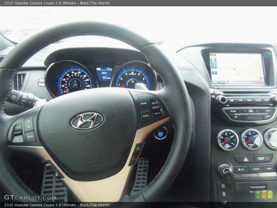 Black/Tan Interior Steering Wheel for the 2015 Hyundai Genesis Coupe 3.8 Ultimate #99353812