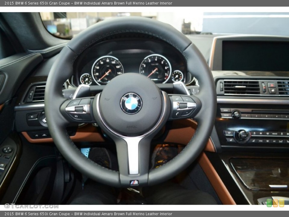 BMW Individual Amaro Brown Full Merino Leather Interior Steering Wheel for the 2015 BMW 6 Series 650i Gran Coupe #99392621