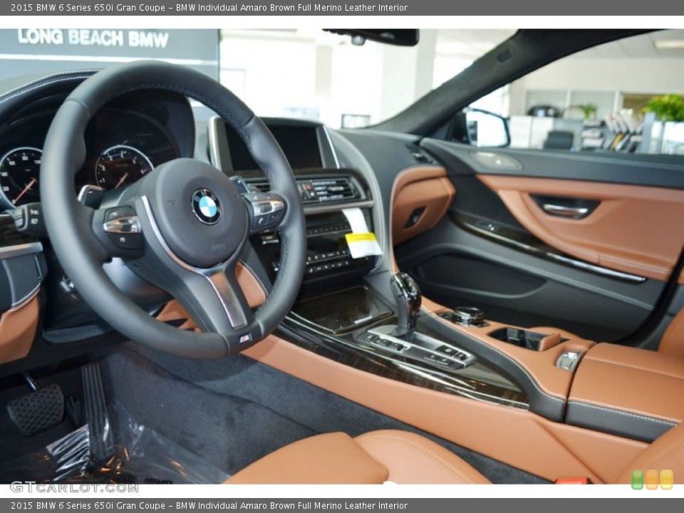 BMW Individual Amaro Brown Full Merino Leather Interior Photo for the 2015 BMW 6 Series 650i Gran Coupe #99392645