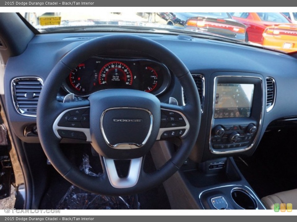Black/Tan Interior Steering Wheel for the 2015 Dodge Durango Citadel #99404777